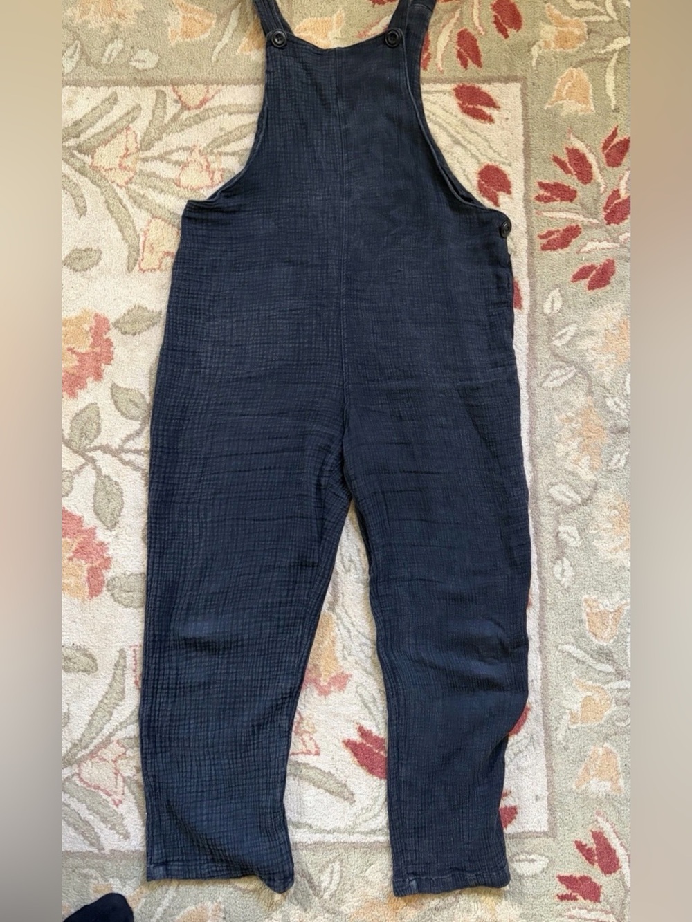Fantastic Fawn Women's Black Cotton Gauze Overalls Jumpsuit size medium